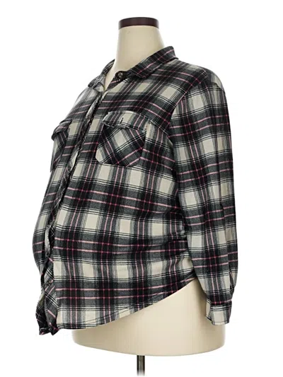 Pre-owned Eden & Olivia 3/4 Sleeve Button Down Shirt In Gray