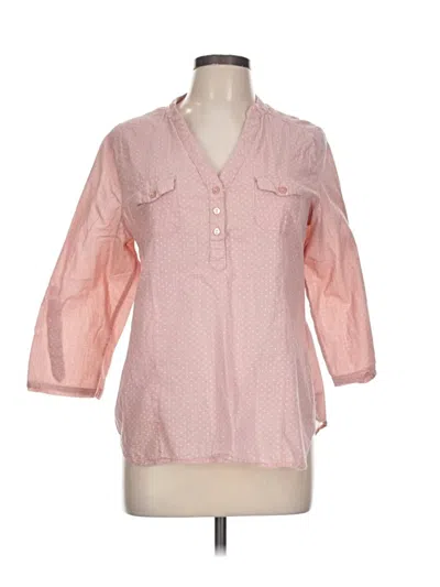 Pre-owned Eden & Olivia 3/4 Sleeve Button Down Shirt In Pink