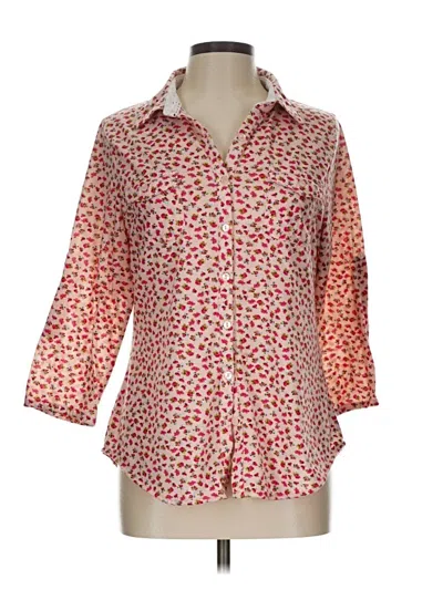 Pre-owned Eden & Olivia 3/4 Sleeve Button Down Shirt In Pink