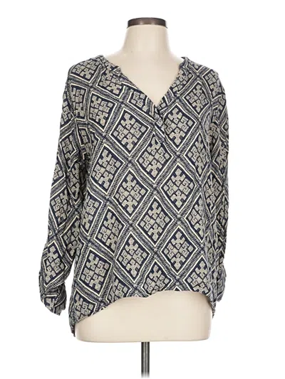 Pre-owned Eden & Olivia Long Sleeve Blouse In Blue
