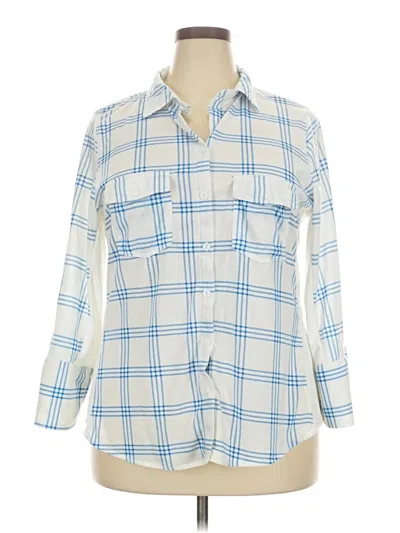 Pre-owned Eden & Olivia Long Sleeve Blouse In Blue