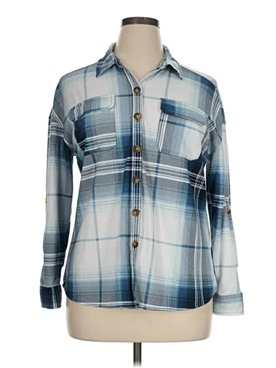 Pre-owned Eden & Olivia Long Sleeve Blouse In Blue