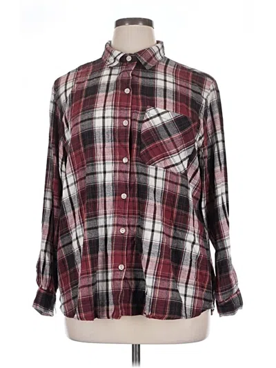 Pre-owned Eden & Olivia Long Sleeve Blouse In Burgundy