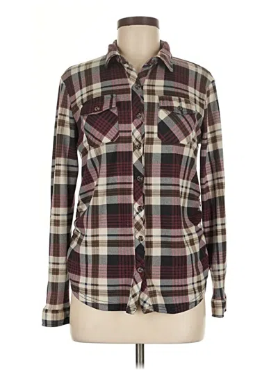 Pre-owned Eden & Olivia Long Sleeve Blouse In Burgundy
