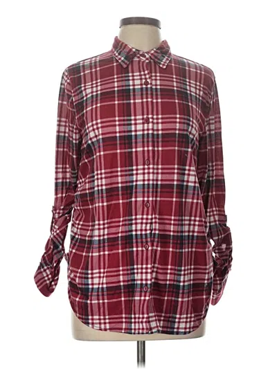 Pre-owned Eden & Olivia Long Sleeve Blouse In Burgundy