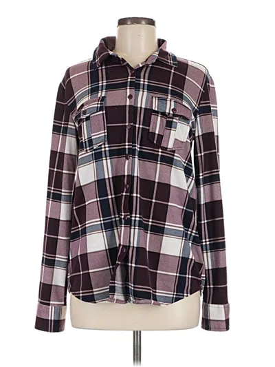 Pre-owned Eden & Olivia Long Sleeve Blouse In Burgundy