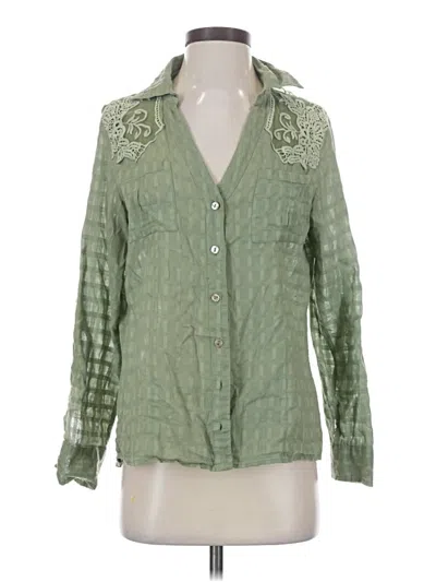 Pre-owned Eden & Olivia Long Sleeve Blouse In Green