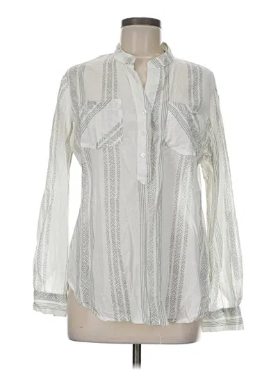 Pre-owned Eden & Olivia Long Sleeve Blouse In Silver