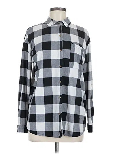 Pre-owned Eden & Olivia Long Sleeve Button Down Shirt In Gray