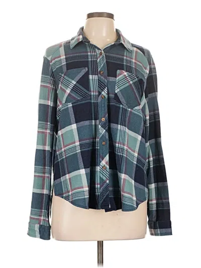 Pre-owned Eden & Olivia Long Sleeve Polo Shirt In Teal