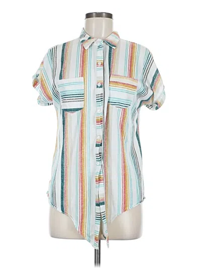Pre-owned Eden & Olivia Short Sleeve Blouse In Blue