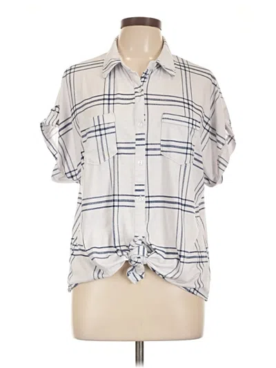 Pre-owned Eden & Olivia Short Sleeve Blouse In White