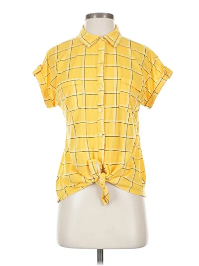 Pre-owned Eden & Olivia Short Sleeve Blouse In Yellow