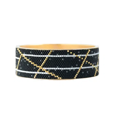 Eden + Elie Women's Black Wide Gold Bangle - Spirit Of Place City Night