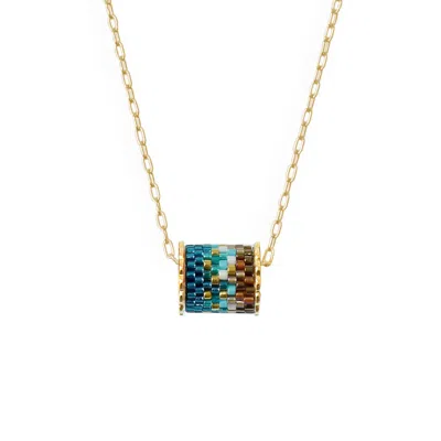 Eden + Elie Women's Blue Single Bead Necklace - Spirit Of Place Ocean