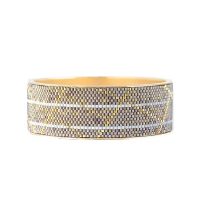 Eden + Elie Women's Brown Wide Gold Bangle - Spirit Of Place City Glow
