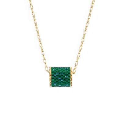 Eden + Elie Women's Green Everyday Single Bead Necklace - Emerald
