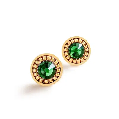 Eden + Elie Women's Green Vintage Sparkle Stud Earrings - Emerald