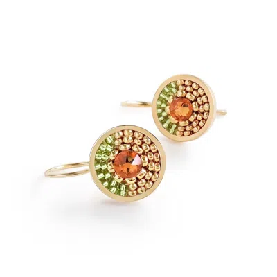 Eden + Elie Women's Green / Yellow Infinity Drop Earrings - Dew In Multi