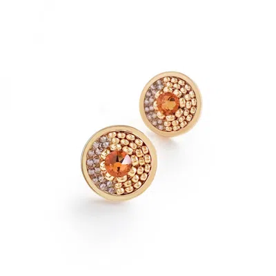 Eden + Elie Women's Neutrals / Yellow Infinity Stud Earrings - Silk