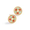 Eden + Elie Women's Red / Blue Celestia Prism Circle Earrings - Amazonite + Bamboo Coral In Multi
