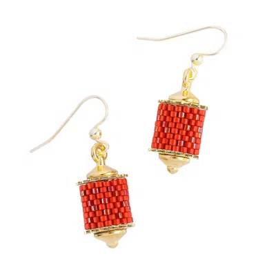 Eden + Elie Women's Red Everyday Drop Earrings - Coral
