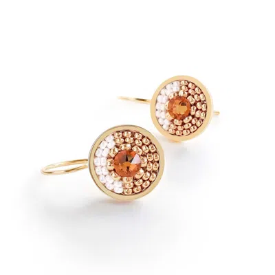 Eden + Elie Women's White / Orange Infinity Drop Earrings - Pearl In Multi