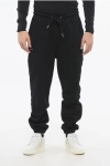 Eden Park Fleeced-cotton Joggers With Monogram In Black