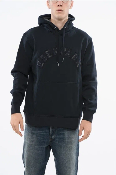 Eden Park Hooded Sweatshirt With Logo Patch In Blue