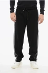 Eden Park Cotton Querelleur Joggers With Contrasting Side Bands In Black