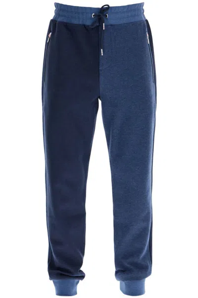 Eden Park High-waisted Dark Blue Jogging Pants With Zip Pockets And Elastic Cuffs