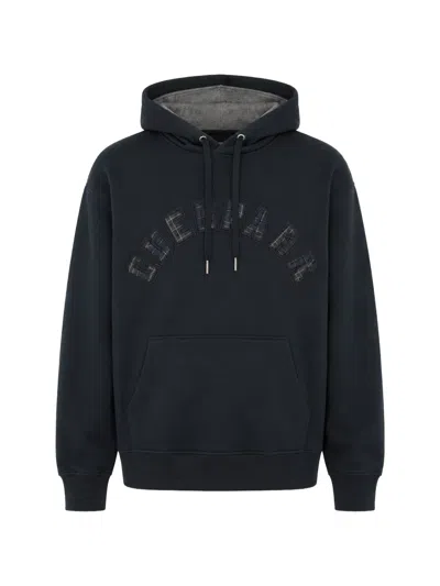 Eden Park Logo-patch Drawstring Hoodie In Blue