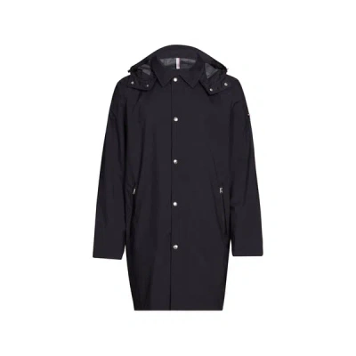 Eden Park Parka Droite À Capuche Amovible In Bleu