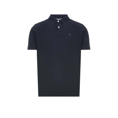 Eden Park Polo Uni En Piqué De Coton In Blue