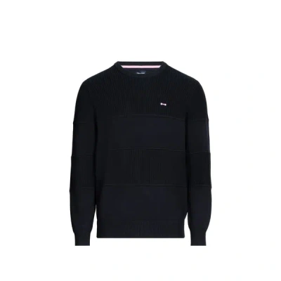Eden Park Pull Col Rond Côtelé En Coton In Black