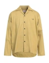 Shop Eden Power Corp Man Shirt Mustard Size L Organic Cotton In Yellow