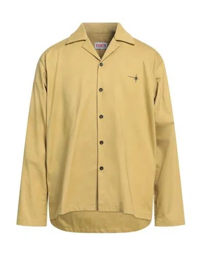 Eden Power Corp Man Shirt Mustard Size L Organic Cotton In Yellow
