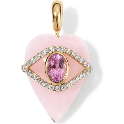 Eden Presley 14k Gold Pink Opal & Pink Tourmaline Heart Charm