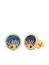Eden Presley 14k Yellow Gold Abalone Diamond Earrings In Gold