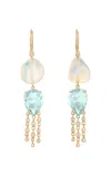 Eden Presley 14k Yellow Gold  Apatite; Opal; Diamond Earrings
