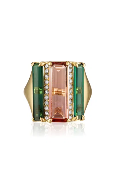 Eden Presley 14k Yellow Gold Bicolor Tourmaline Ring In Pink