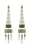 Eden Presley 14k Yellow Gold Diamond And Tourmaline Earrings In Green