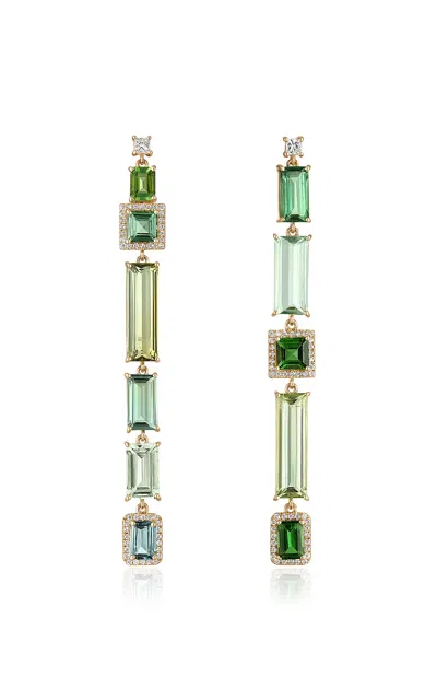 Eden Presley 14k Yellow Gold Green Tourmaline Beryl Earrings