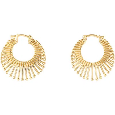 Eden Presley 14k Yellow Gold Roar Lion Diamond Hoop Earrings