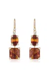 Eden Presley 14k Yellow Gold Sphalerite And Diamond Drop Earrings In Brown