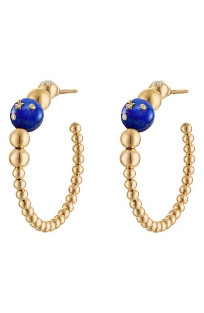 Eden Presley Beaded Hoop Earrings In Gold