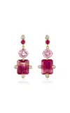 Eden Presley Bicolor 14k Yellow Gold Multi-stone Earrings In Red