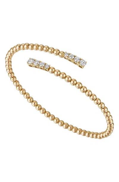 Eden Presley Bubbles 14k Gold Diamond Double Wrap Flex Bangle