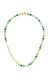 Eden Presley Cab Candy "lucky" 14k Yellow Gold Necklace In Green