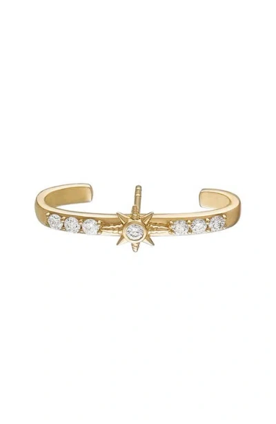 Eden Presley Diamond Cosmic Bar Single Stud Earring In Gold